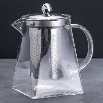 Чайник стеклянный заварочный с квадратным дном, 700 мл опт