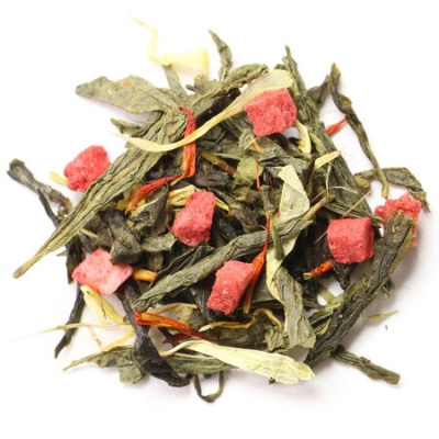Чай зеленый Клубника со сливками, ароматизированный опт