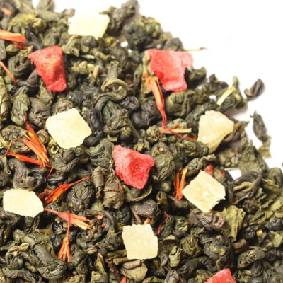 Чай зеленый Земляника со сливками, ароматизированный опт