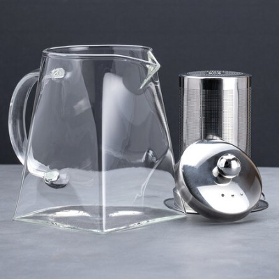 Чайник стеклянный заварочный с квадратным дном, 700 мл опт