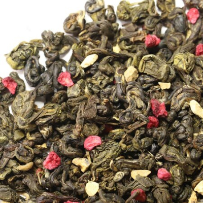 Чай зеленый Малина со сливками и имбирём, ароматизированный опт